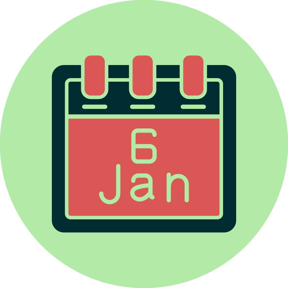januari 6 vektor ikon