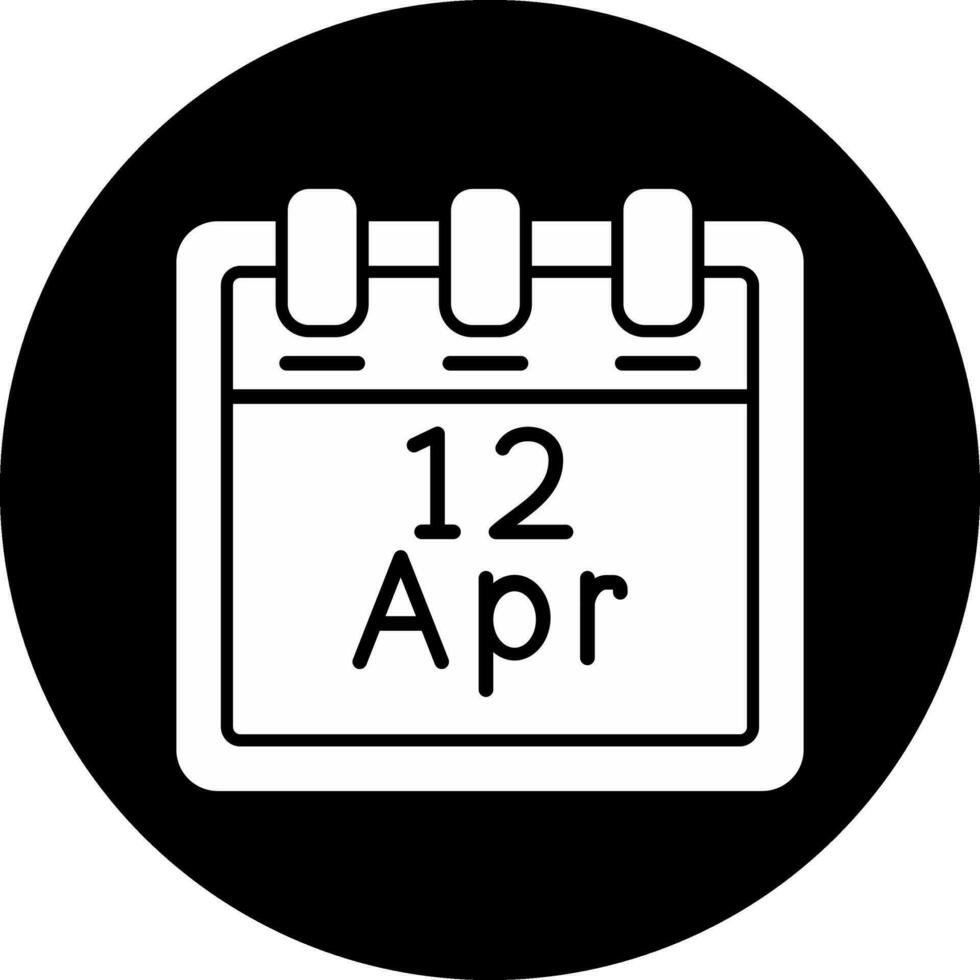 april 12 vektor ikon
