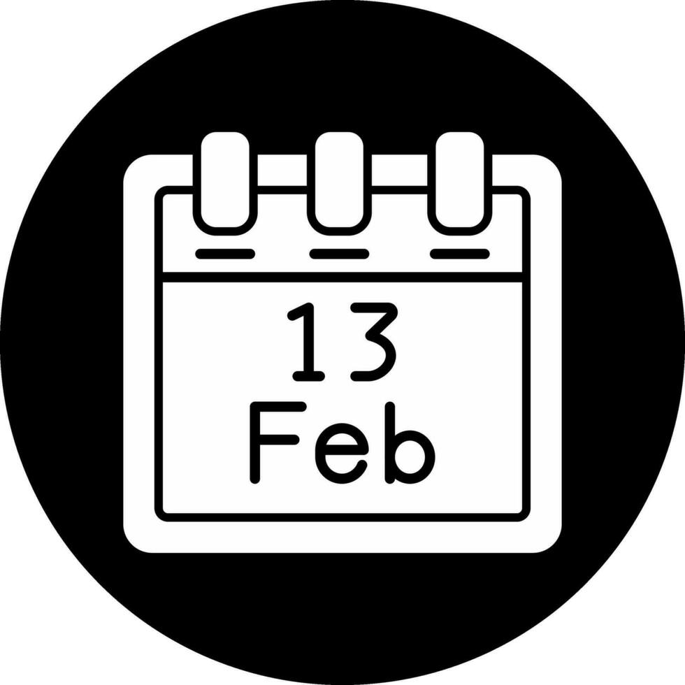 Februar 13 Vektor Symbol