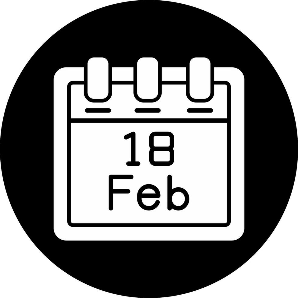 februari 18 vektor ikon