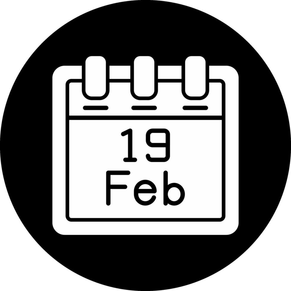 Februar 19 Vektor Symbol