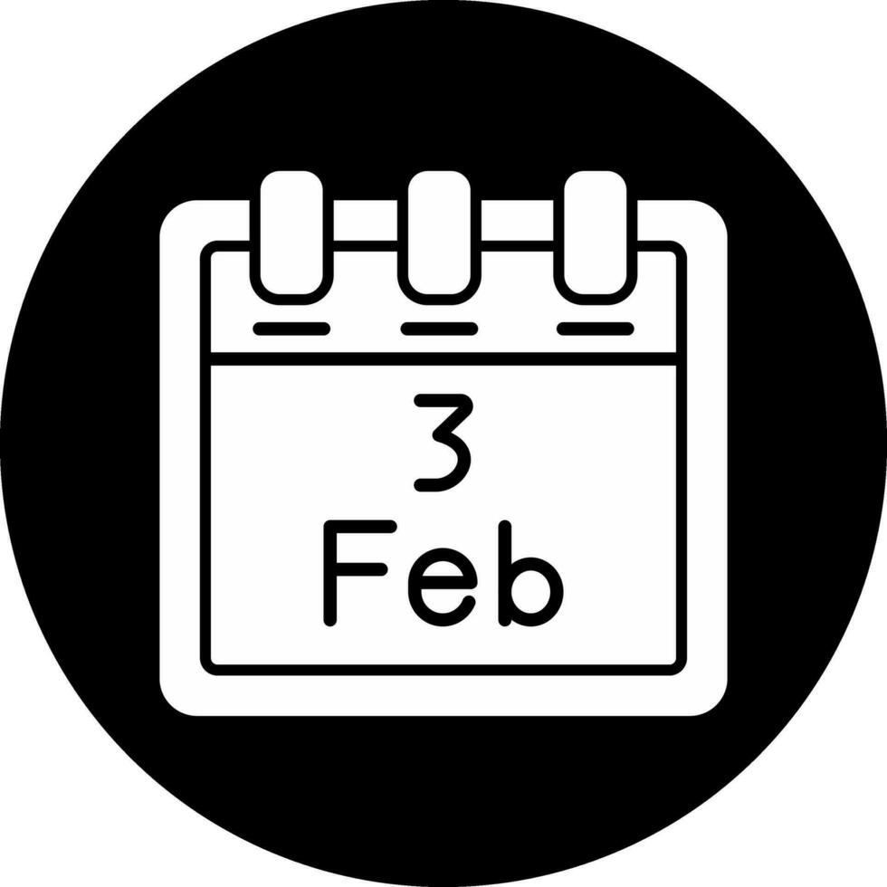 februari 3 vektor ikon