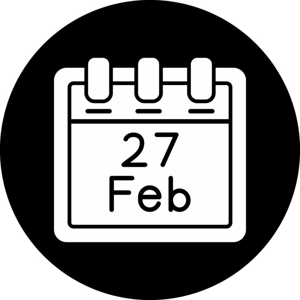 februari 27 vektor ikon