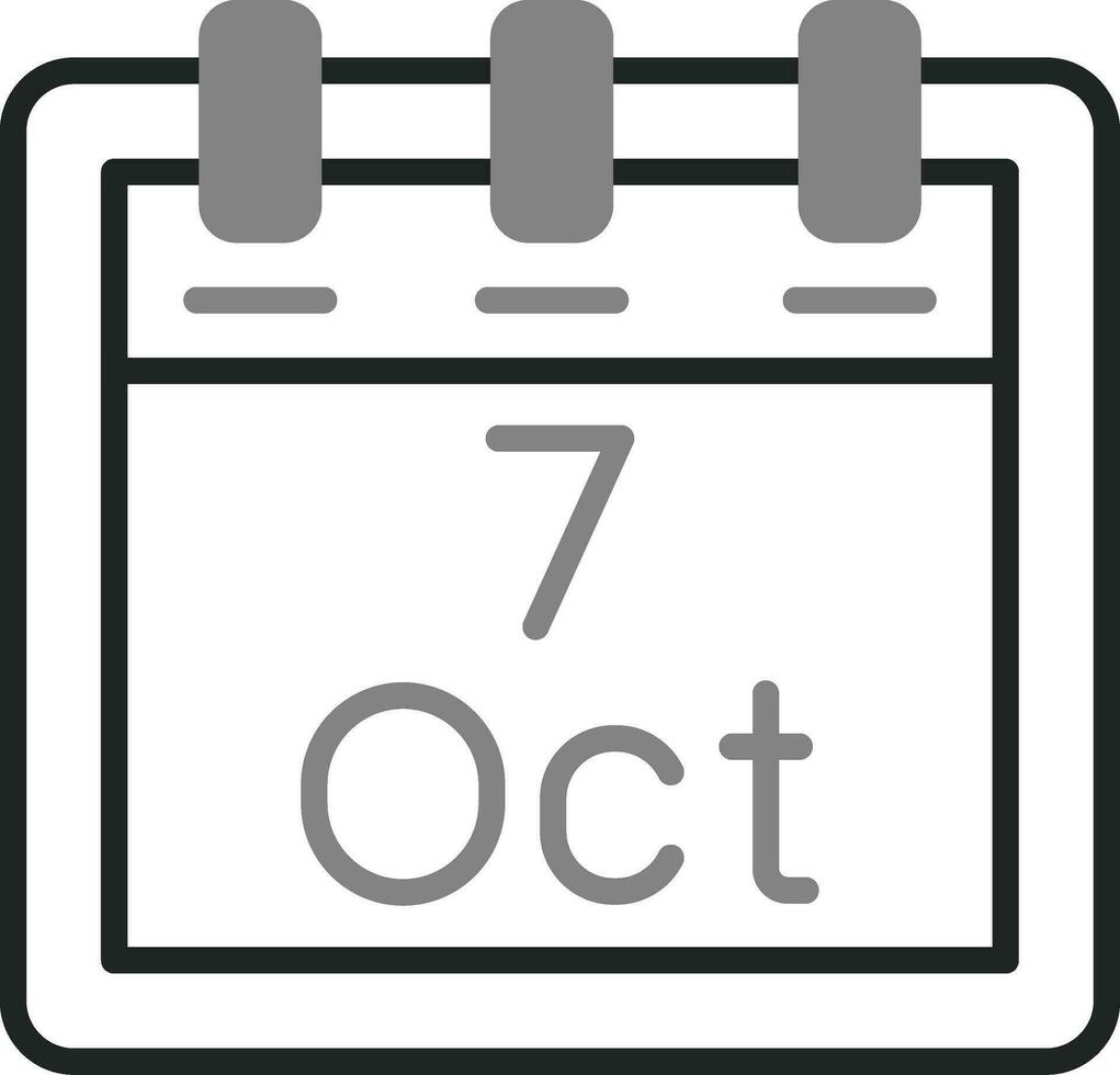 Oktober 7 Vektor Symbol
