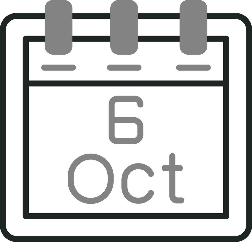 Oktober 6 Vektor Symbol