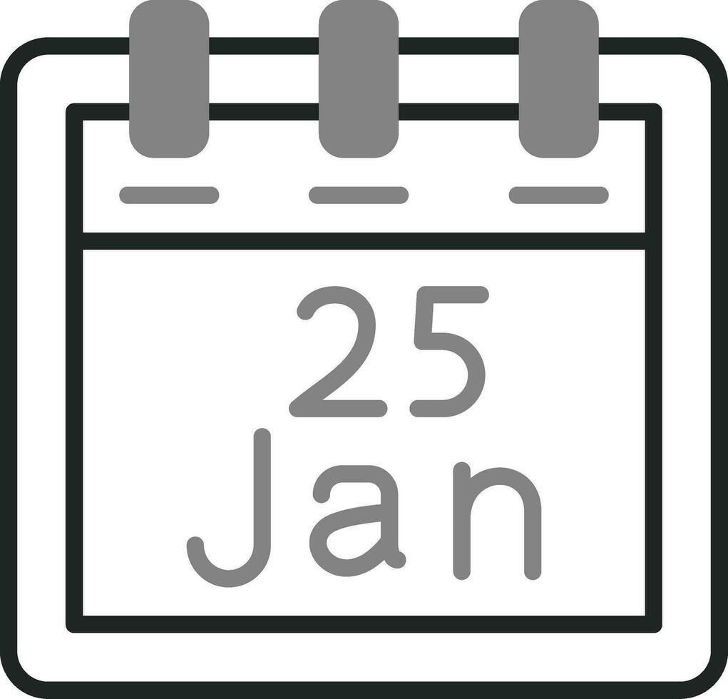 Januar 25 Vektor Symbol