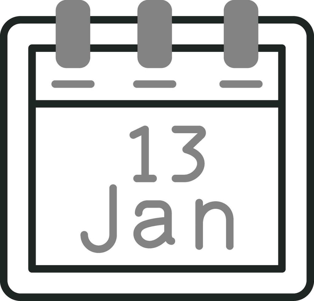 Januar 13 Vektor Symbol