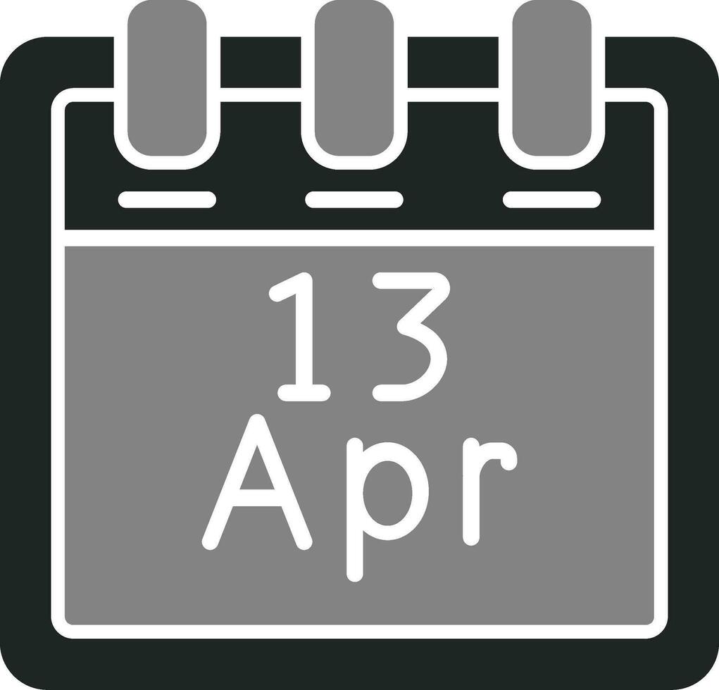 april 13 vektor ikon