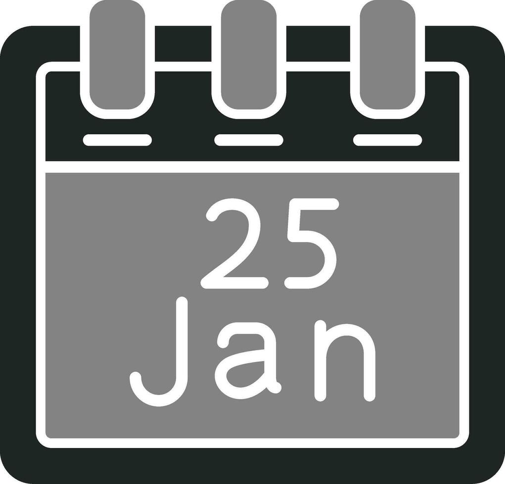 Januar 25 Vektor Symbol