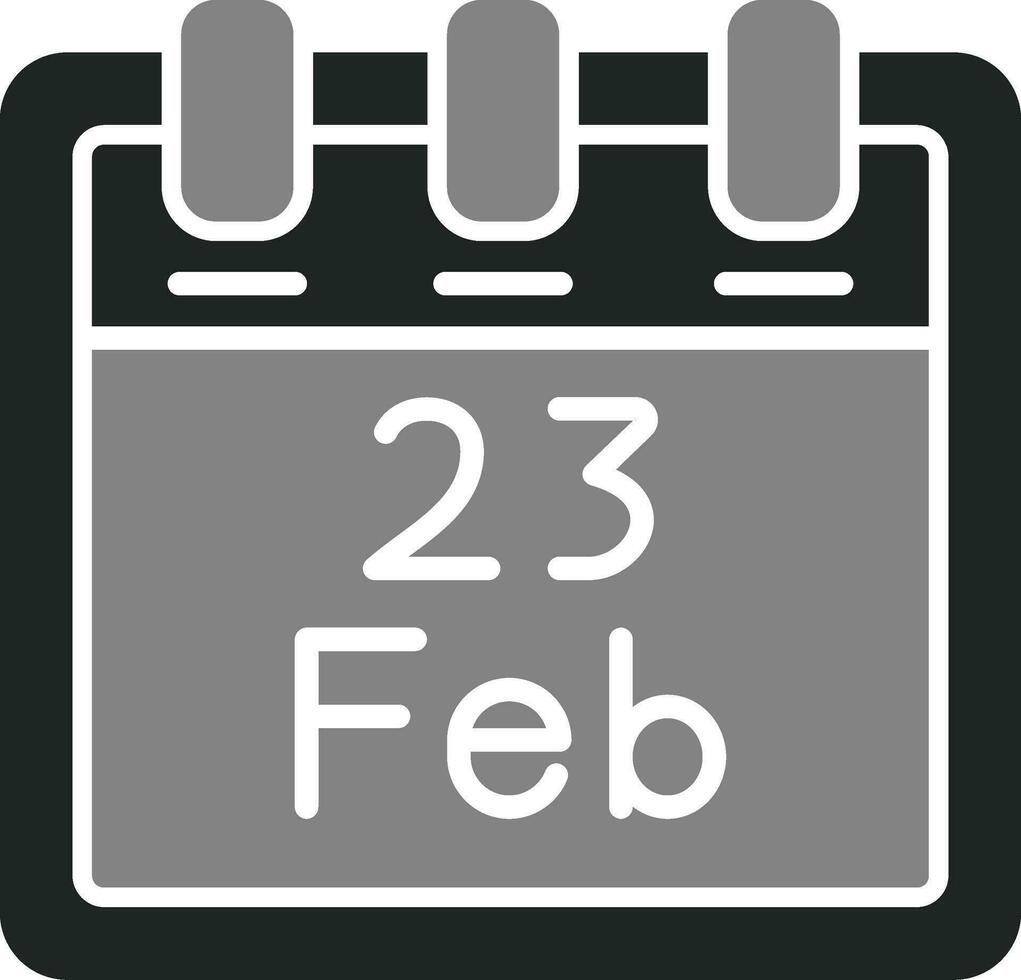 februari 23 vektor ikon
