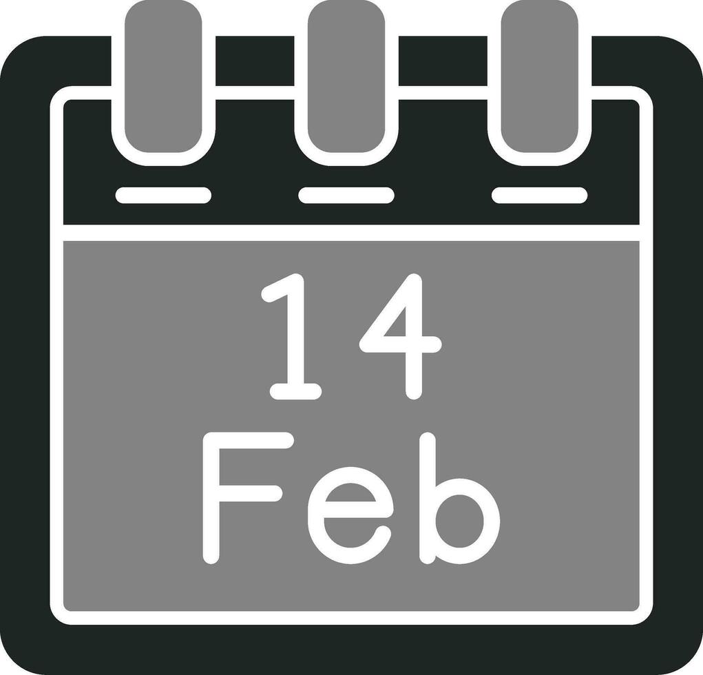 februari 14 vektor ikon