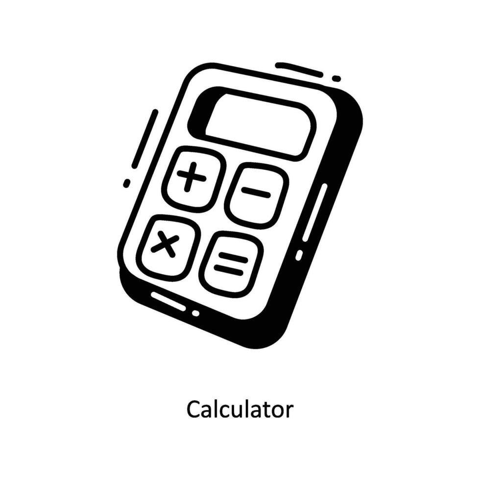 kalkylator klotter ikon design illustration. börja symbol på vit bakgrund eps 10 fil vektor