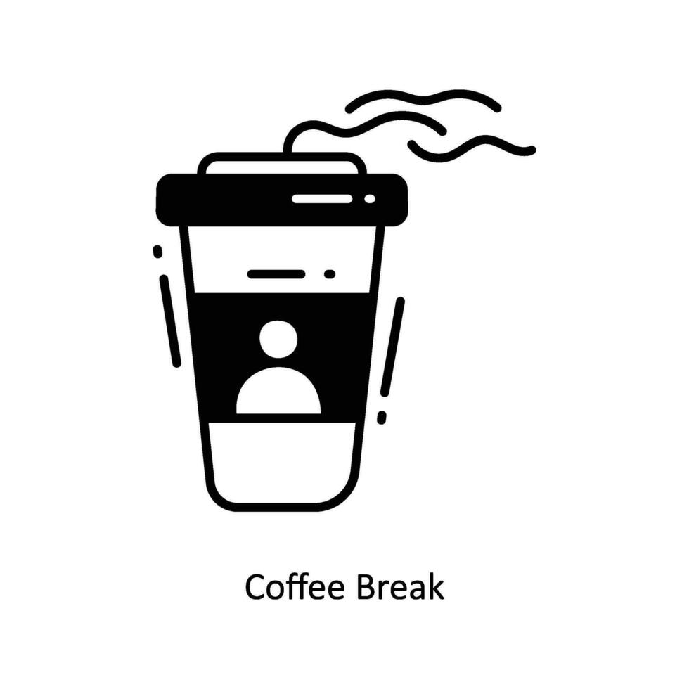 Kaffee brechen Gekritzel Symbol Design Illustration. Anfang Symbol auf Weiß Hintergrund eps 10 Datei vektor