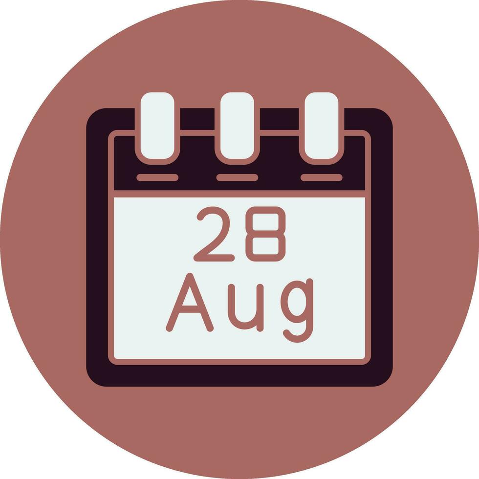 augusti 28 vektor ikon