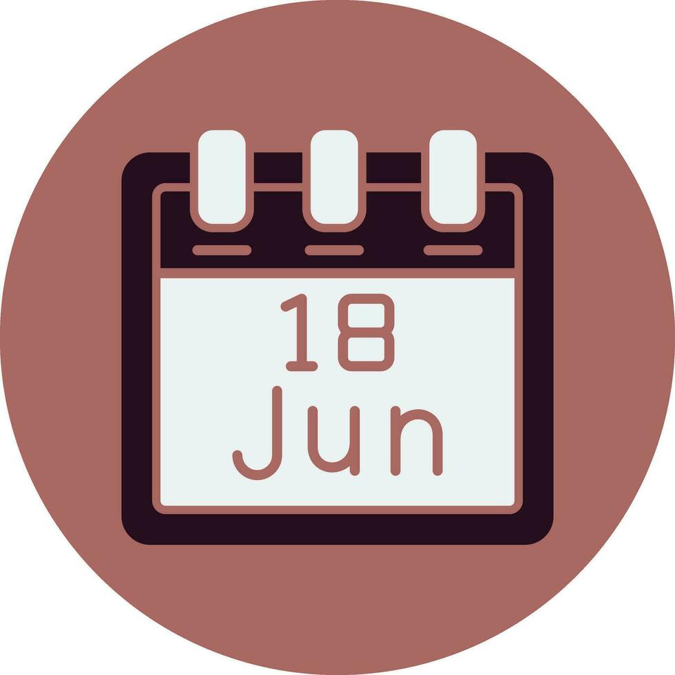 juni 18 vektor ikon