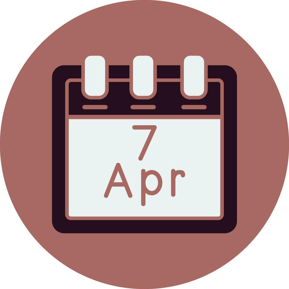 april 7 vektor ikon