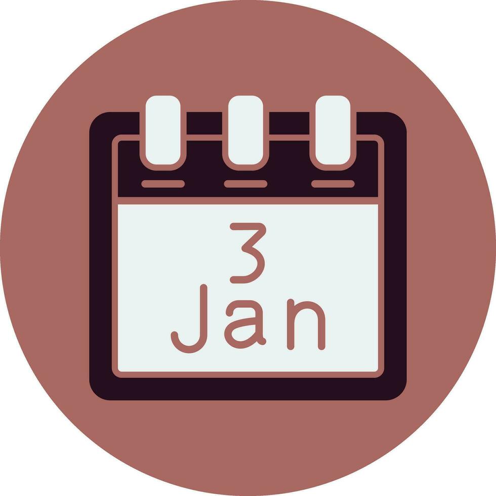 Januar 3 Vektor Symbol