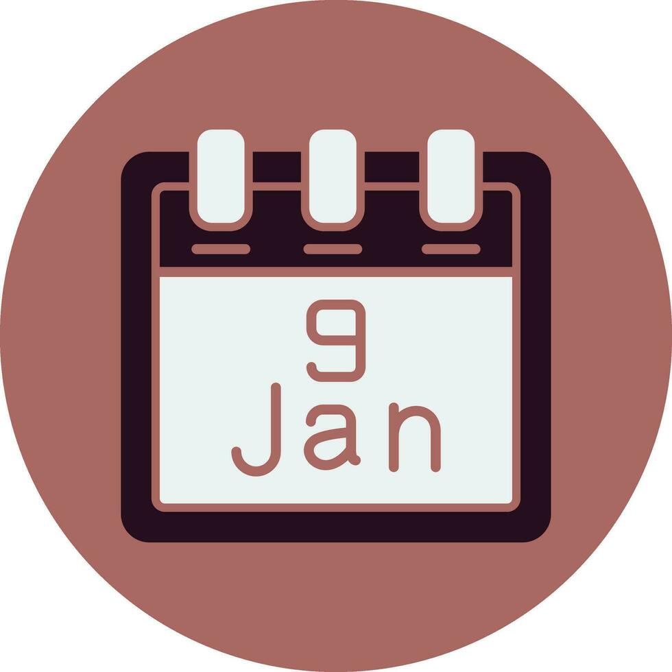 januari 9 vektor ikon