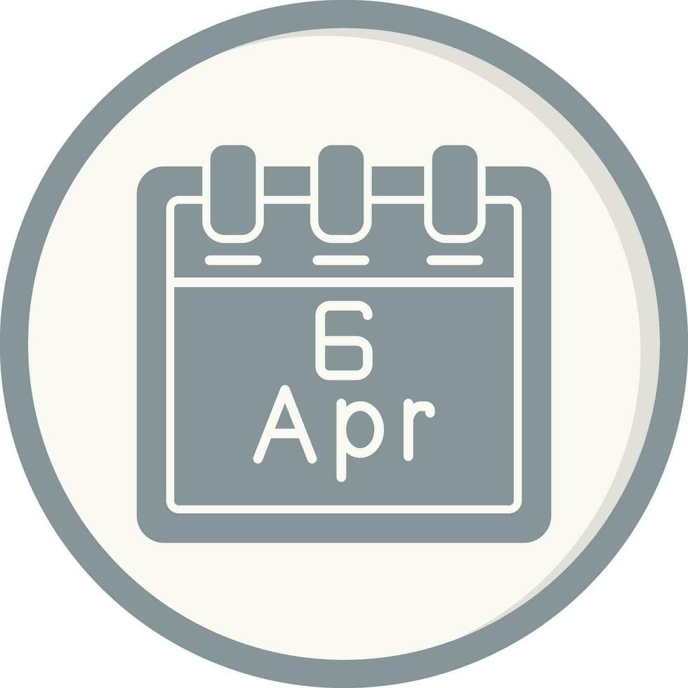 april 6 vektor ikon