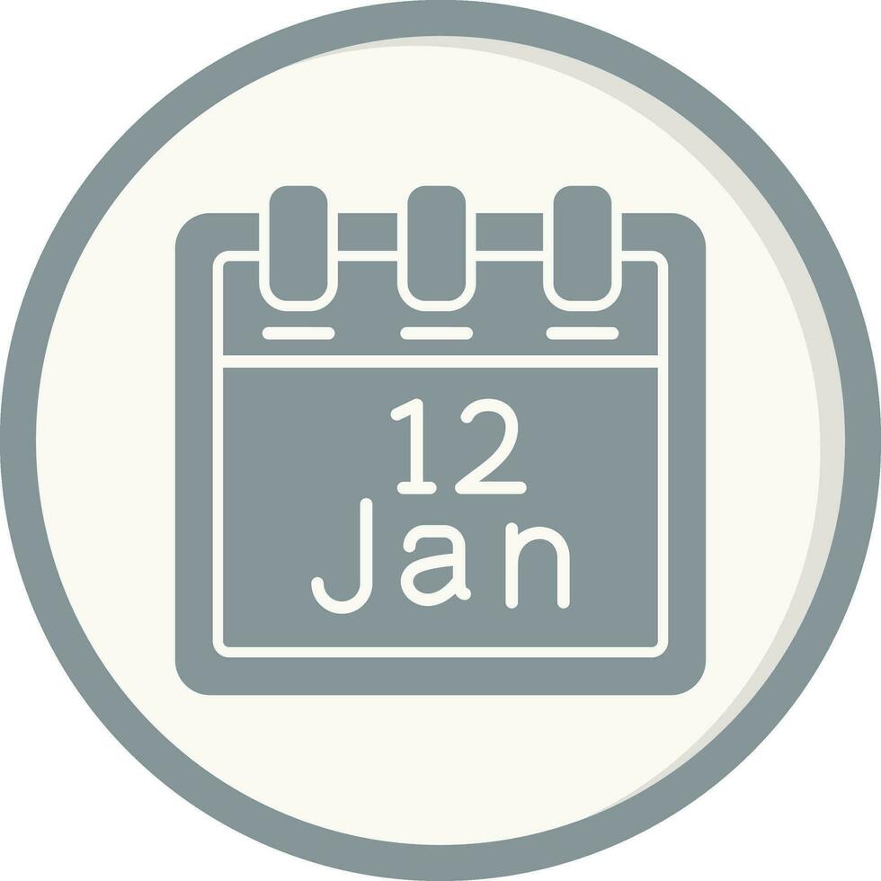 Januar 12 Vektor Symbol