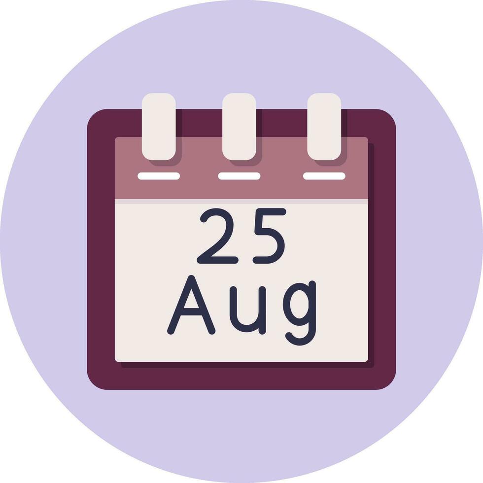 augusti 25 vektor ikon