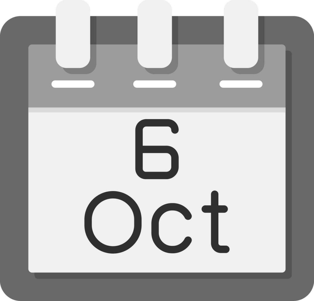 Oktober 6 Vektor Symbol