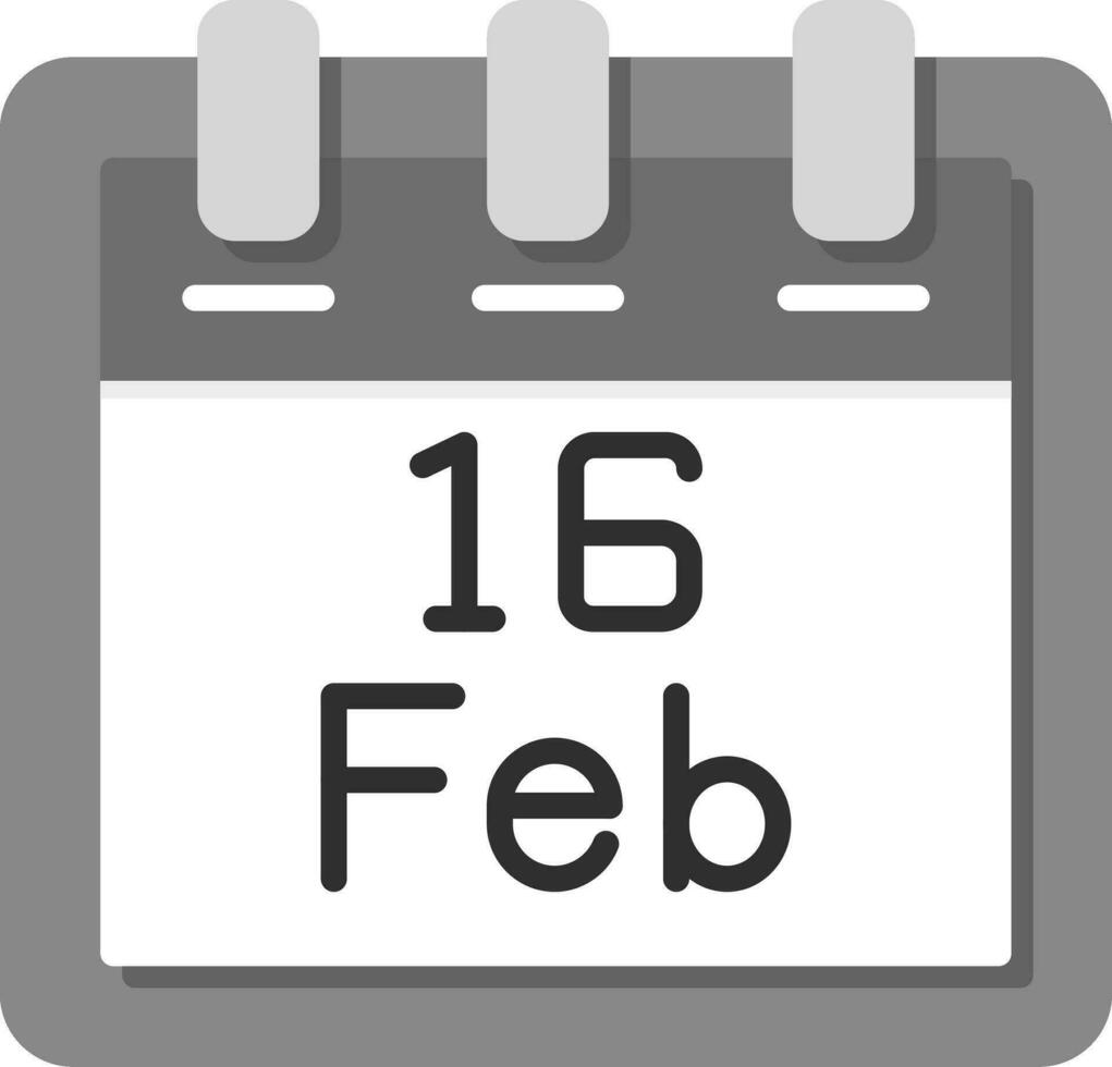 februari 16 vektor ikon