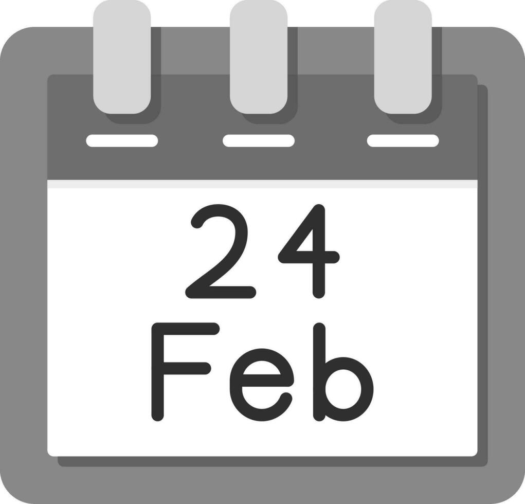 februari 24 vektor ikon