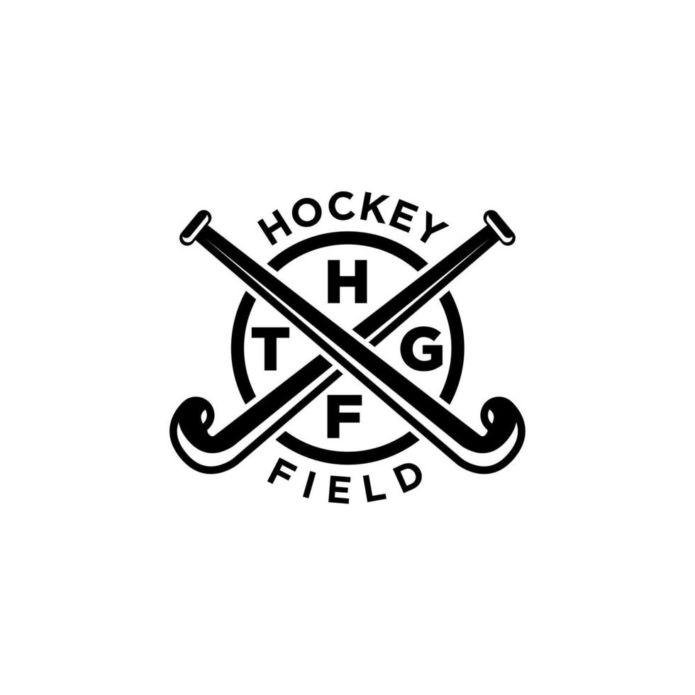 hockey fält sköld logotyp ikon design illustration vektor