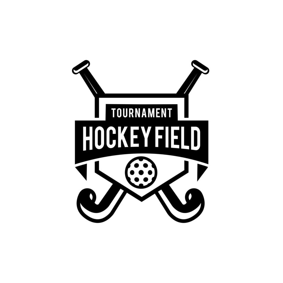 hockey fält sköld logotyp ikon design illustration vektor