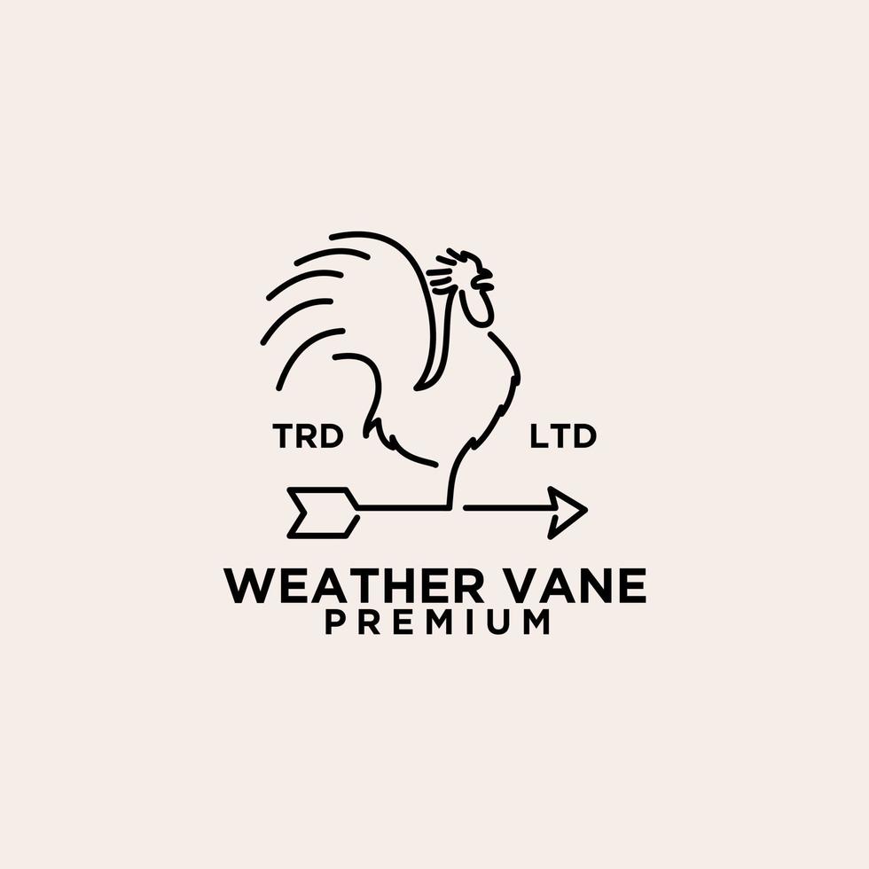 Premium Wetterfahne Hahn Vintage Logo vektor