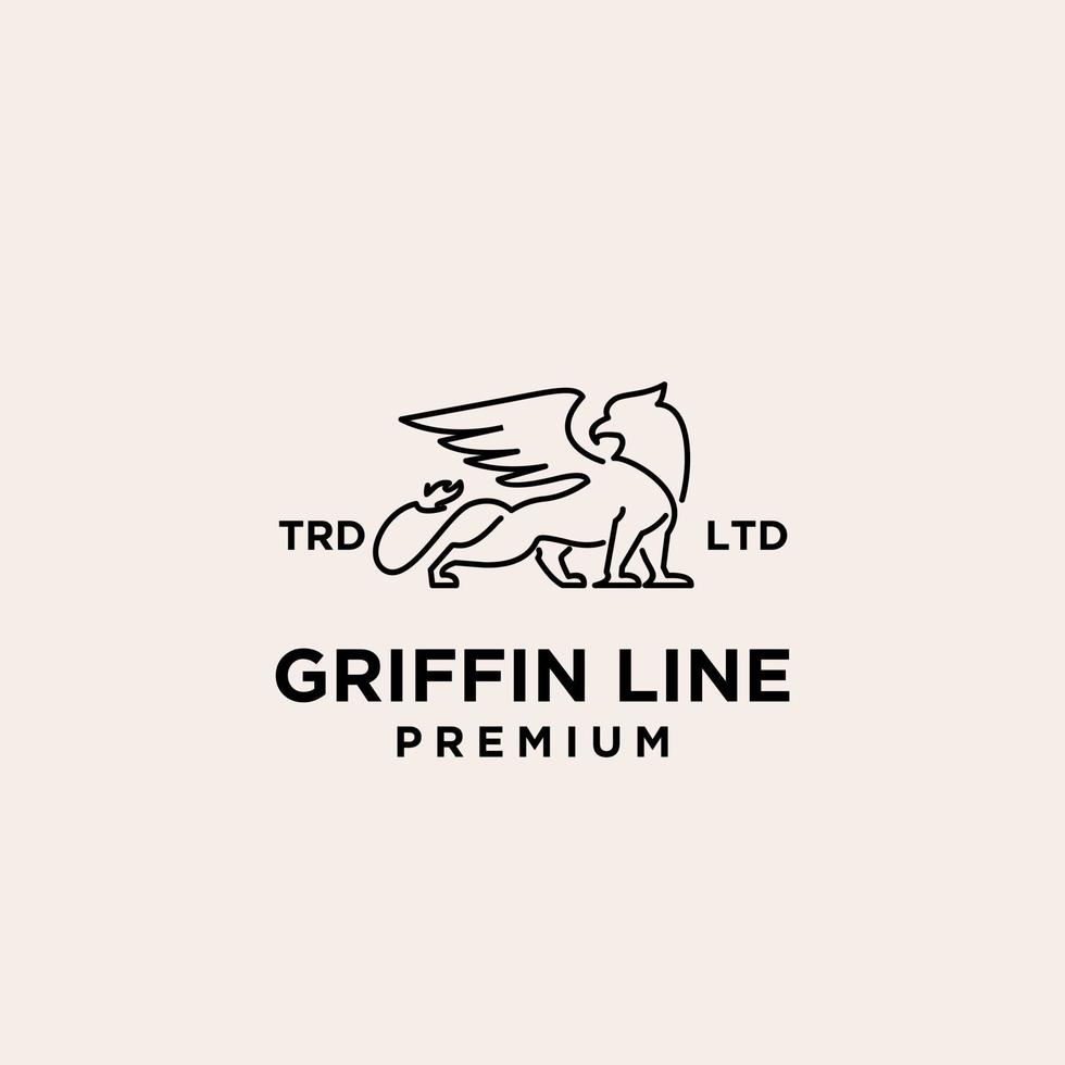 griffin line premium vintage logotyp vektor
