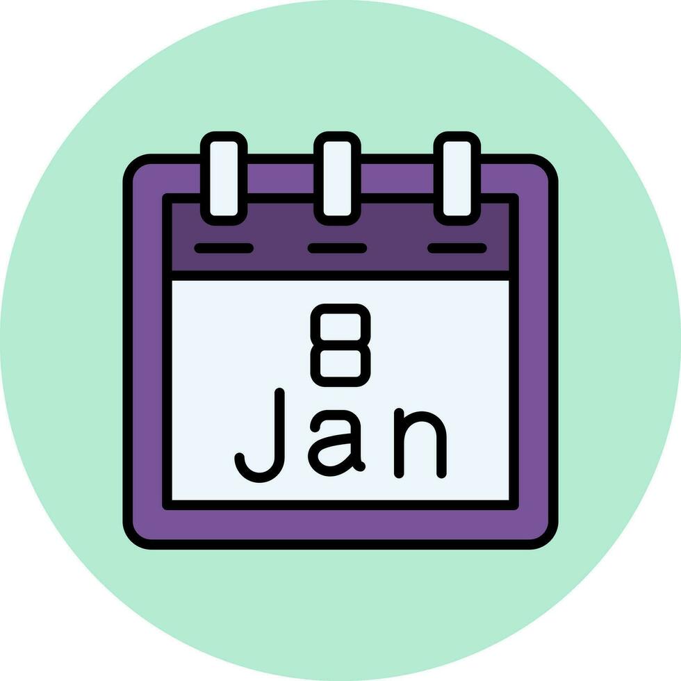 januari 8 vektor ikon