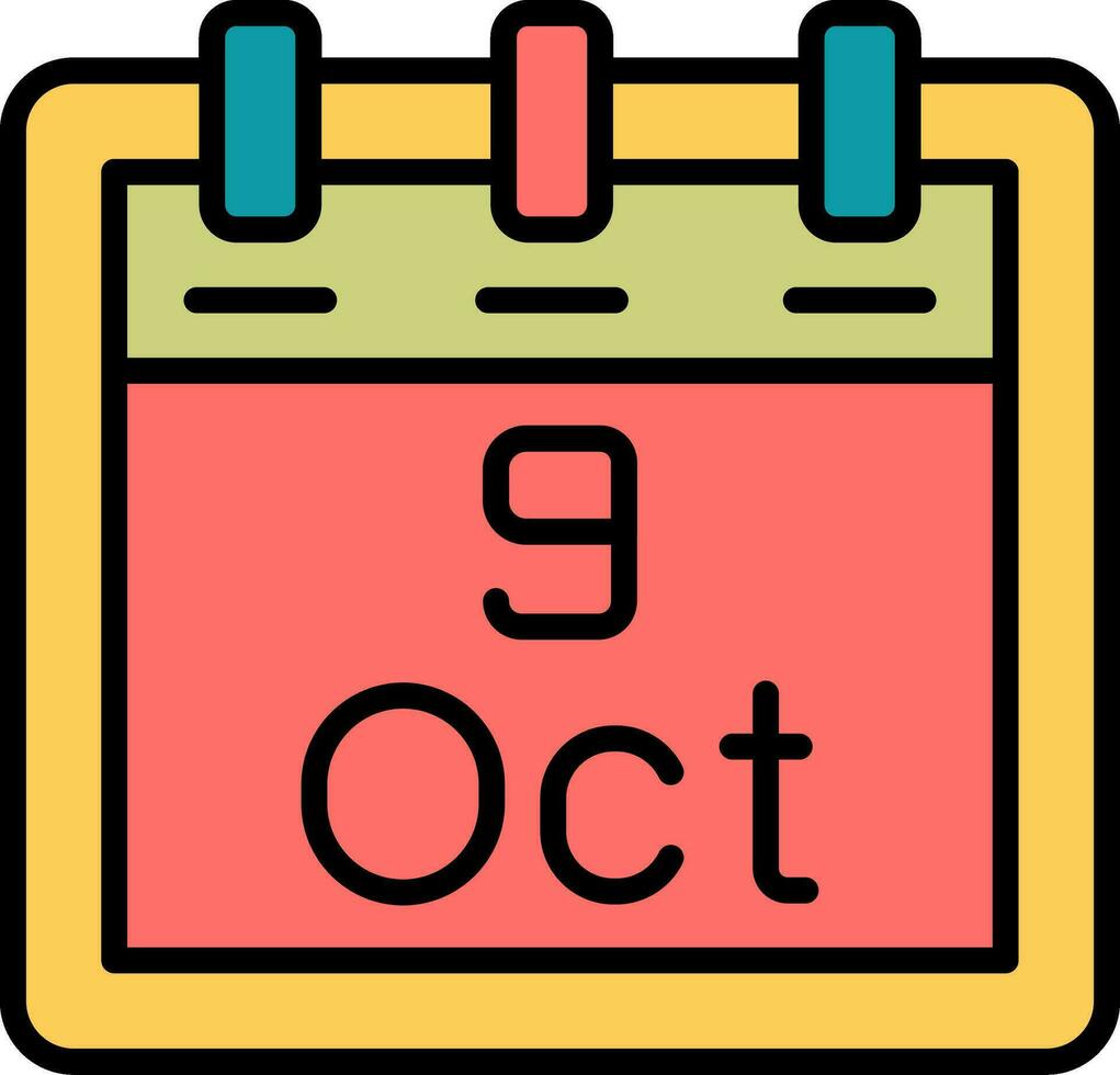 oktober 9 vektor ikon