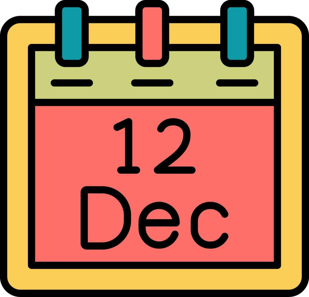 december 12 vektor ikon