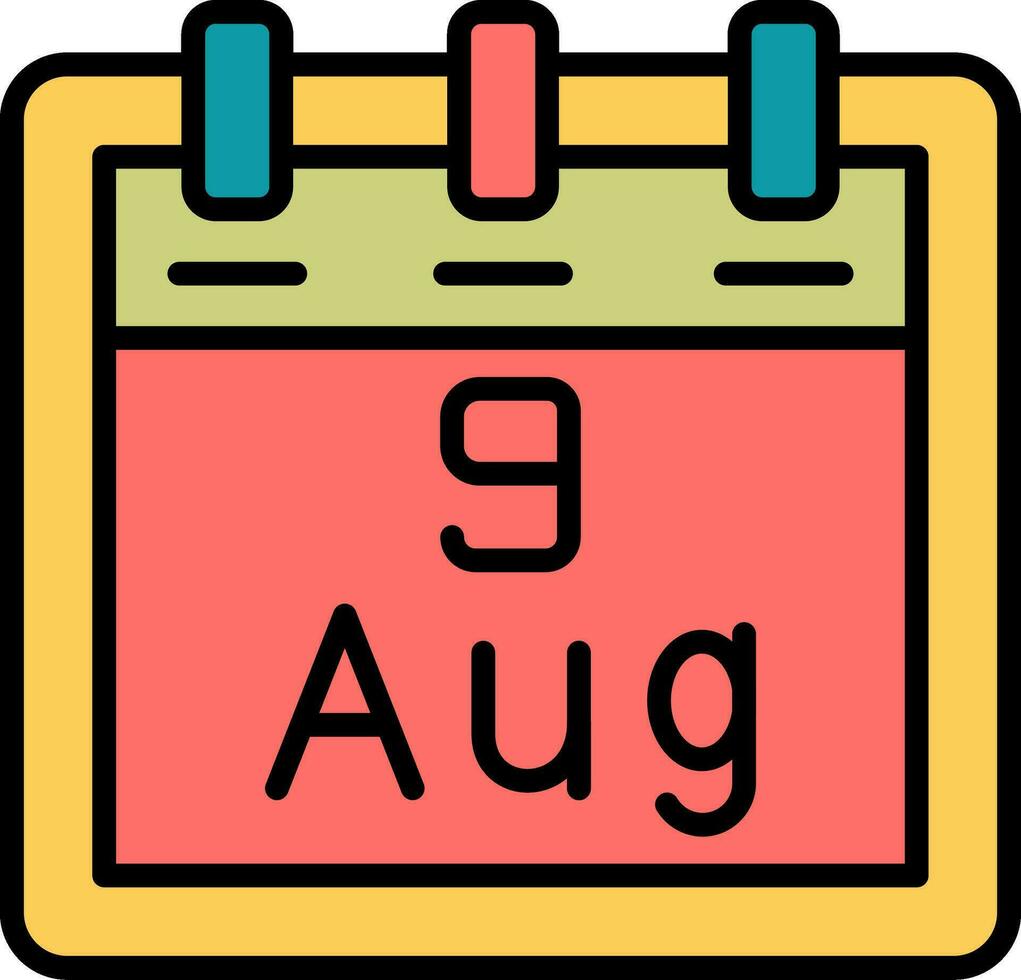 August 9 Vektor Symbol