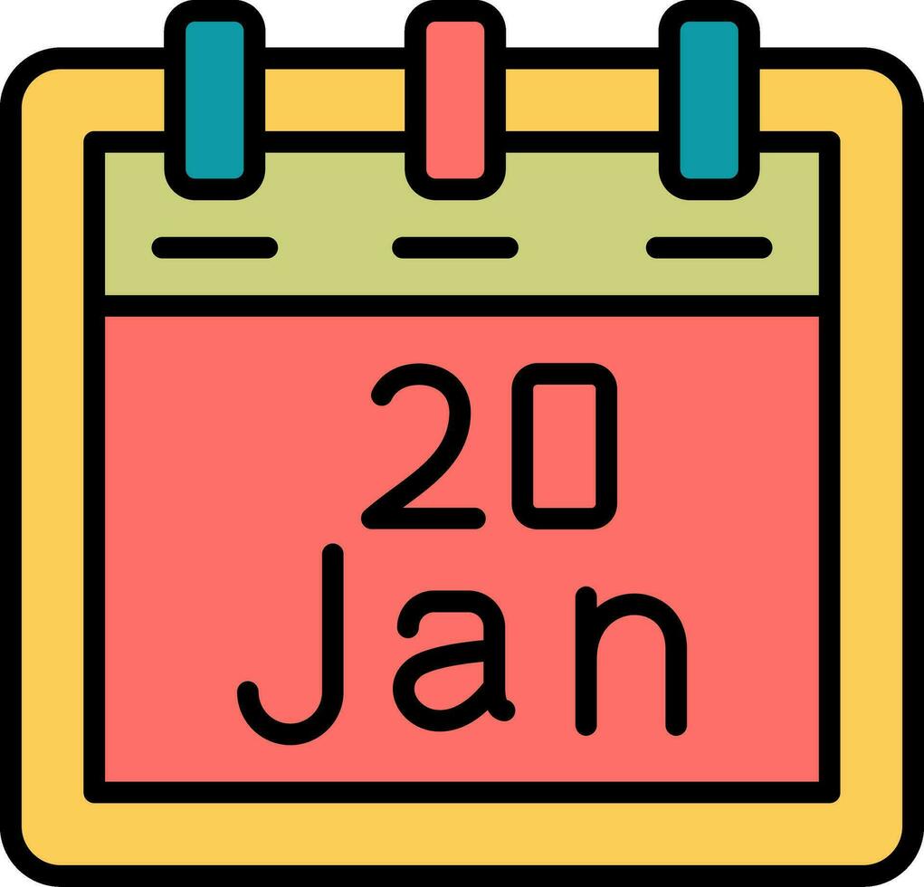 januari 20 vektor ikon