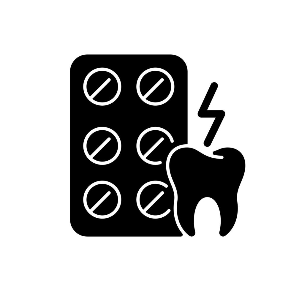 Schmerzmittel schwarzes Glyphensymbol vektor