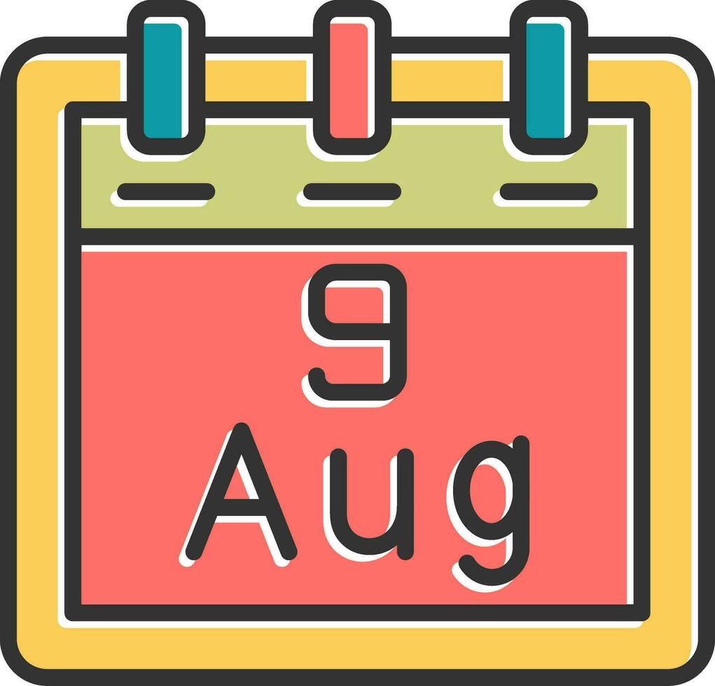 augusti 9 vektor ikon