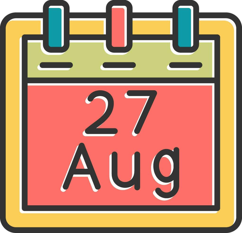augusti 27 vektor ikon