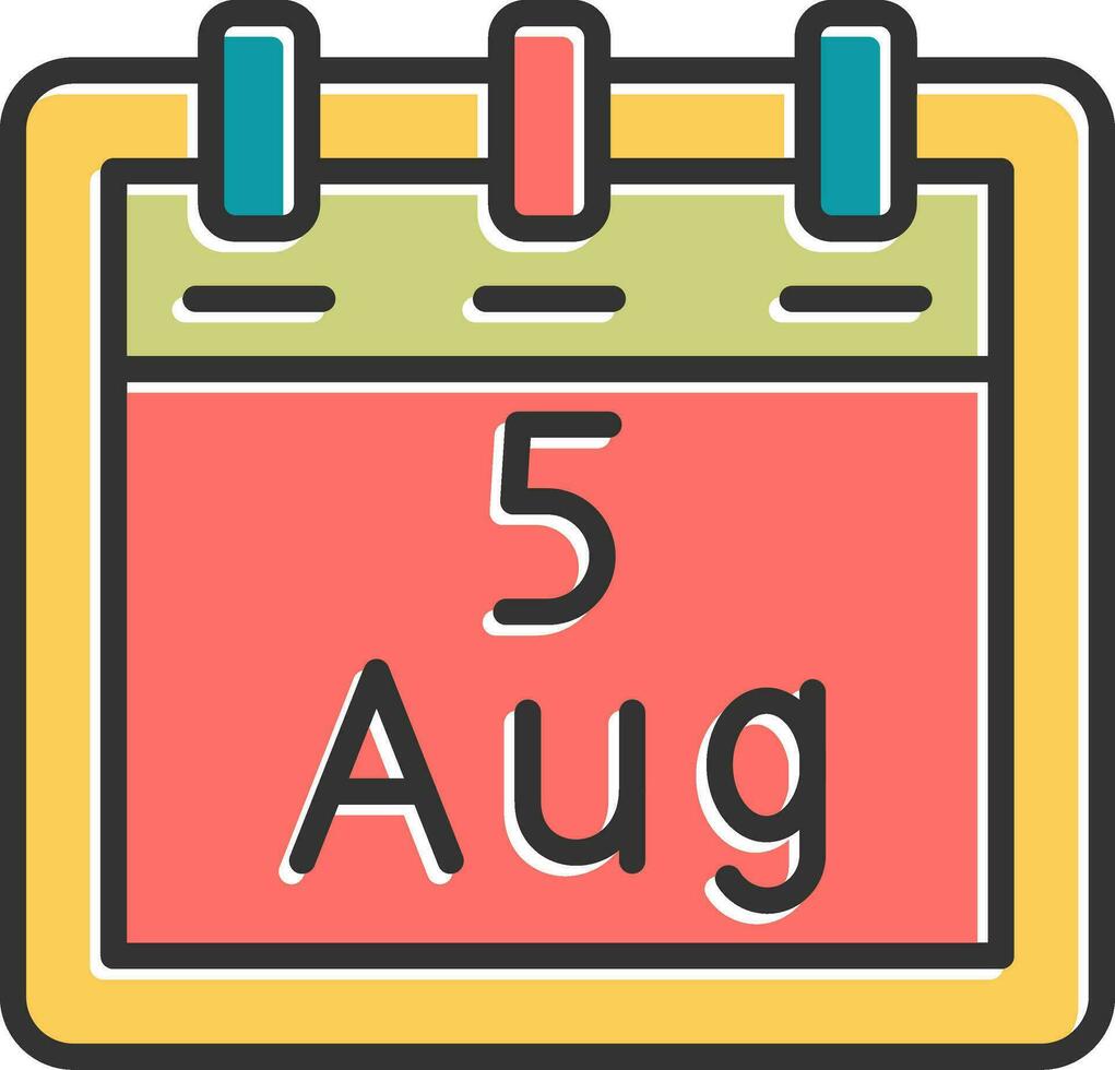 augusti 5 vektor ikon