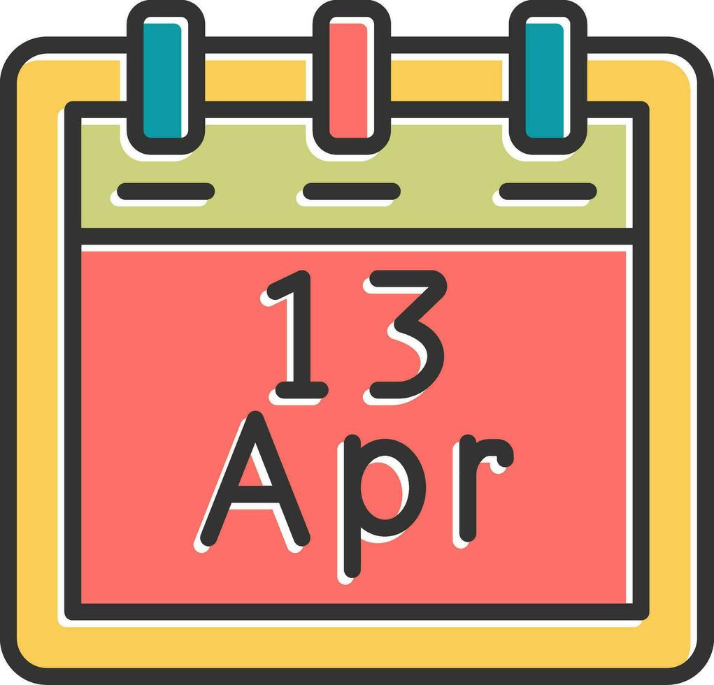 april 13 vektor ikon