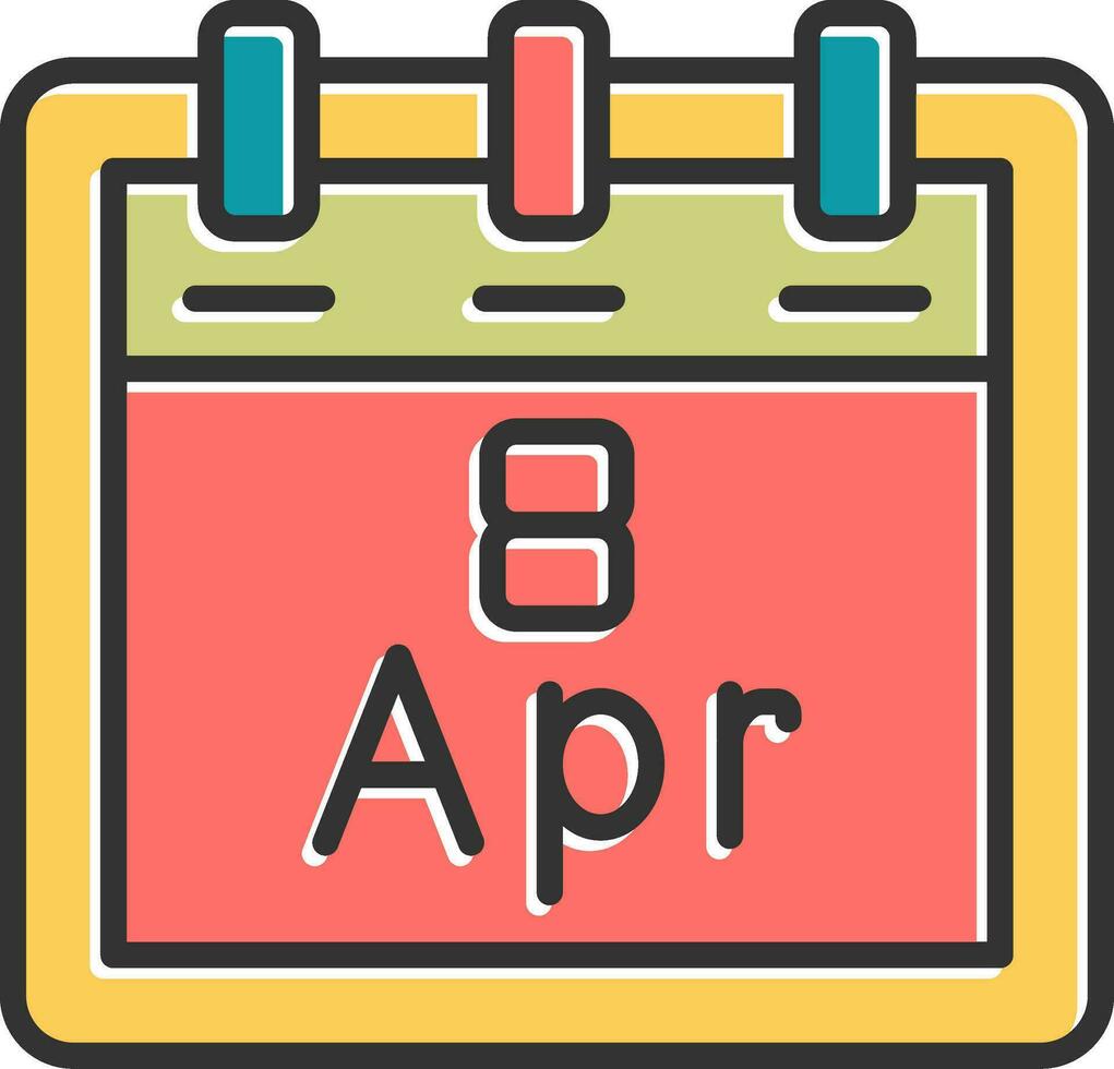 april 8 vektor ikon