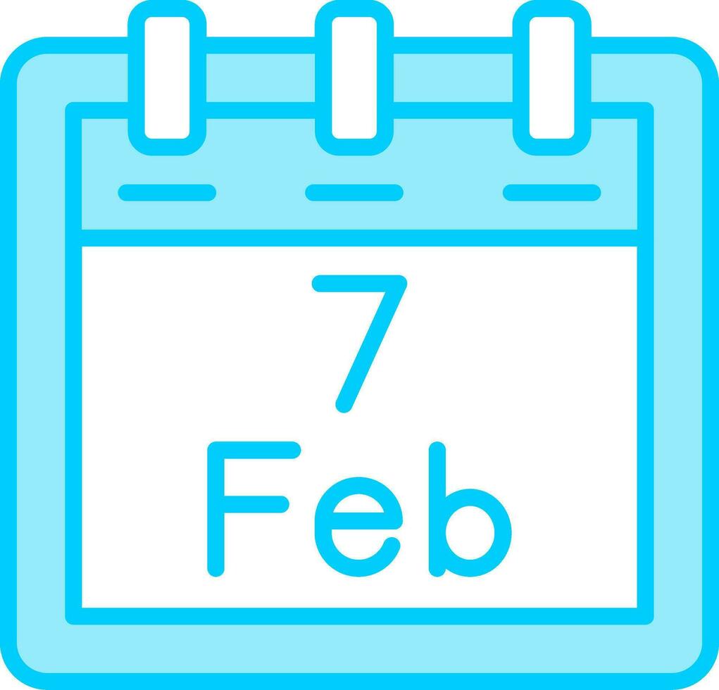 februari 7 vektor ikon