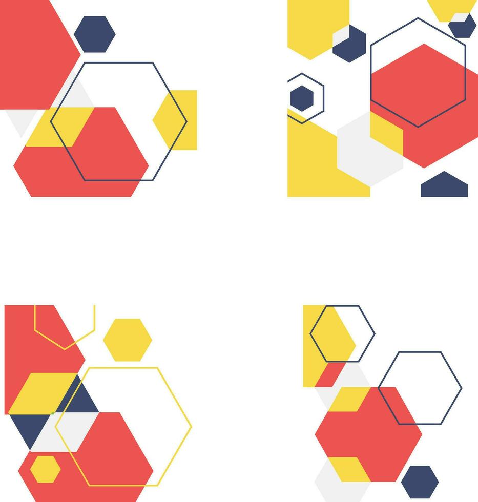 hexagonal hörn form med enkel form. isolerat vektor uppsättning.