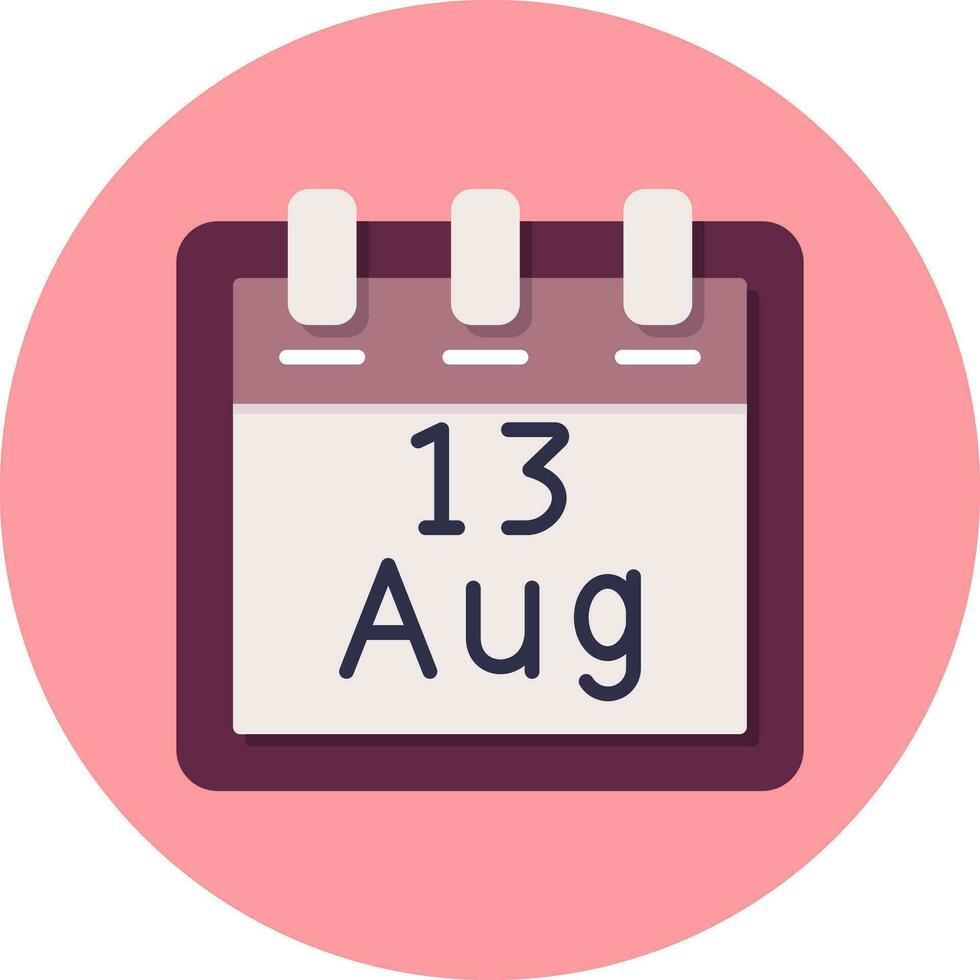 augusti 13 vektor ikon