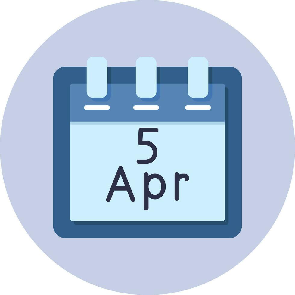 april 5 vektor ikon