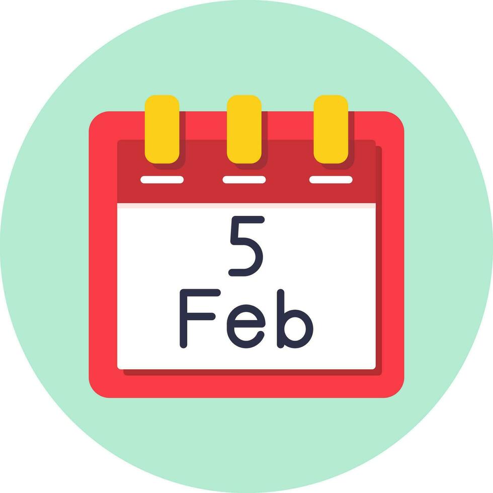 februari 5 vektor ikon