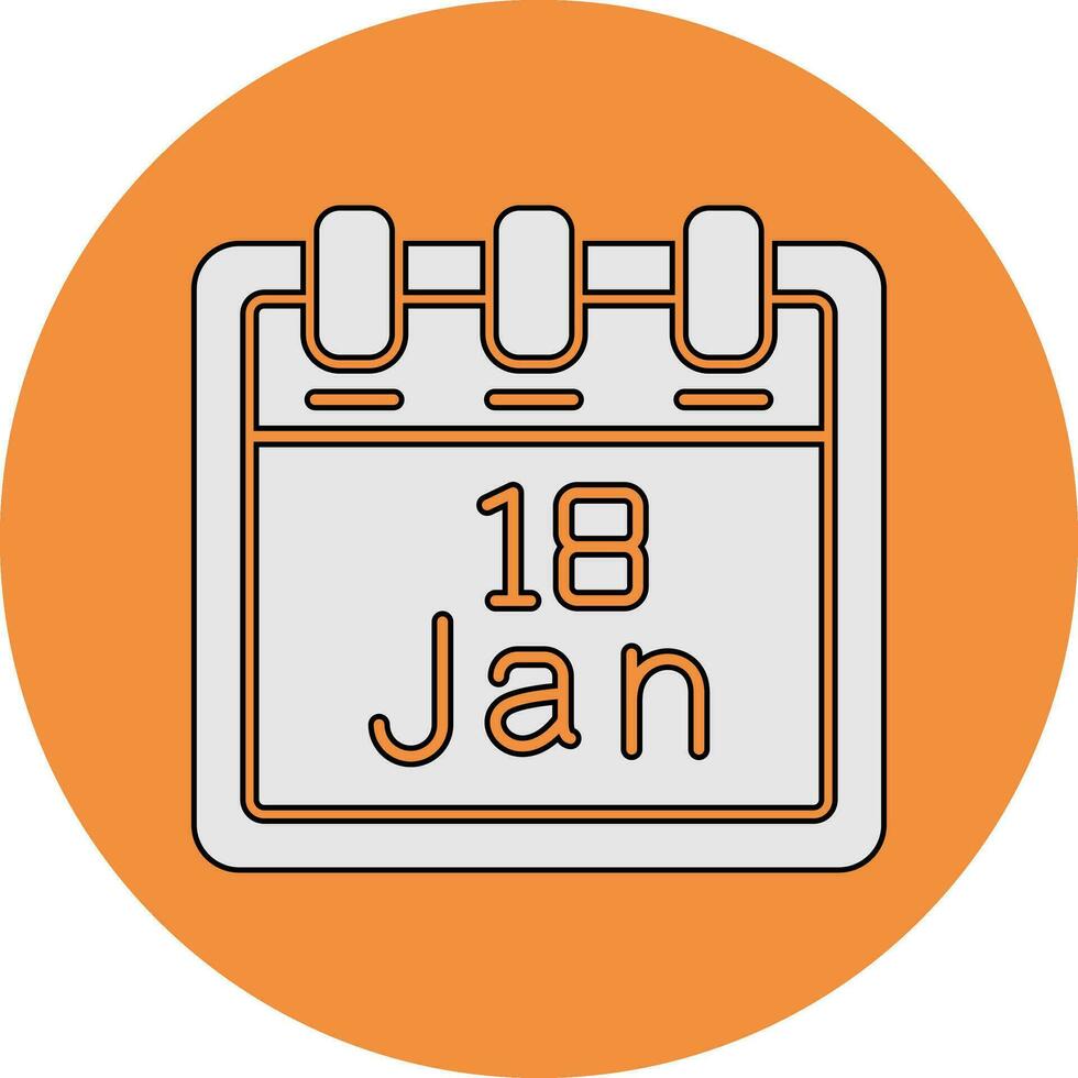 januari 18 vektor ikon