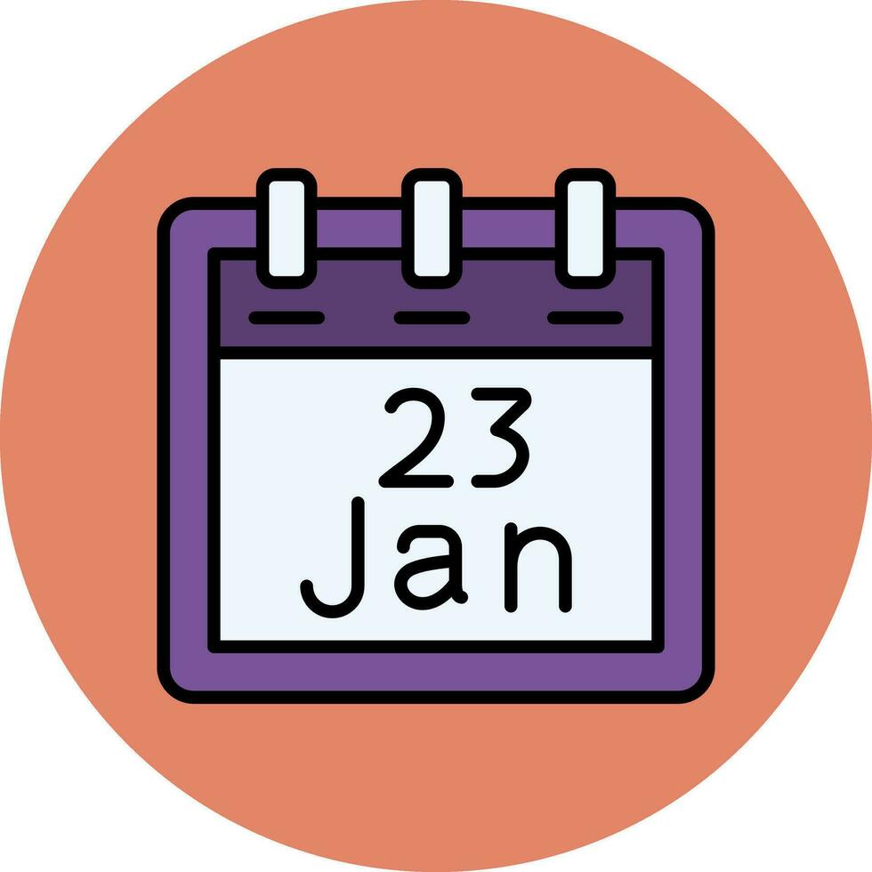 januari 23 vektor ikon